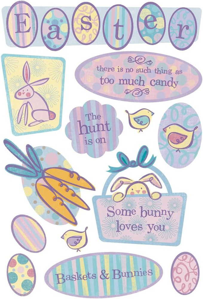Acid and Lignin Free Scrapbooking Sticker Sheet, Easter Hunt