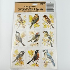 NOS 1978 Vintage Rust Craft Sticker Pack Brandywine Art Birds Sealed 4 Sheets