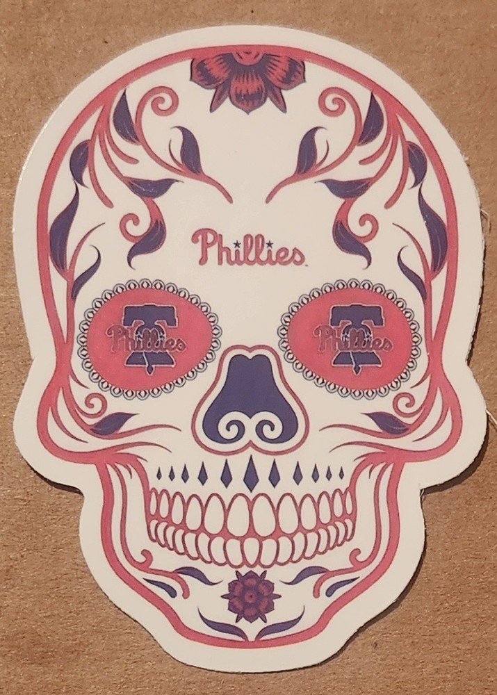 Sugar Skull Philadelphia Phillies Day of the Dead die-cut decal sticker