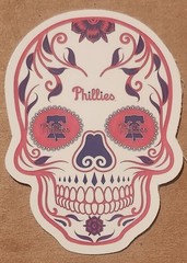 Sugar Skull Philadelphia Phillies Day of the Dead die-cut decal sticker