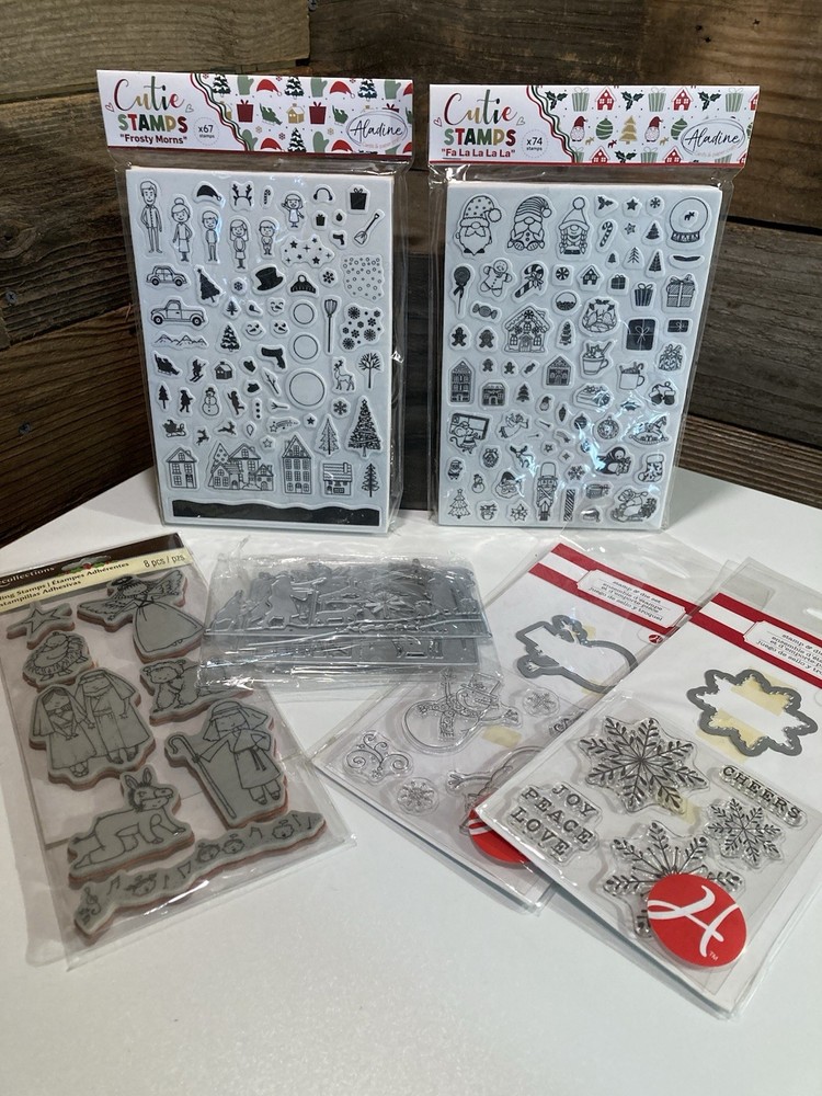 HUGE LOT Die Cuts Stamps Christmas Scrapbooking Junk Journaling Supplies Crafts