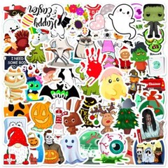 Random Holiday Sticker Decal Vinyl Halloween Horror Christmas Easter 50pc (1889)