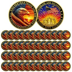 Bulk 50 Pcs Military Challenge Coins – Veterans Appreciation Gifts for All