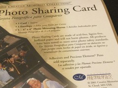 Creative Memories Collection Photo Sharing Card 2001 – Lot of 2 Cards, Env