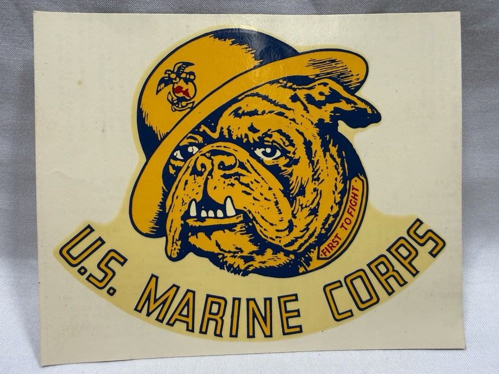 Vintage USMC Window or Windshield Decal U.S. Marine Corps by Angelus Pacific Co.
