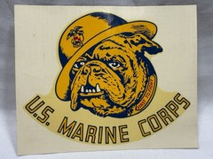 Vintage USMC Window or Windshield Decal U.S. Marine Corps by Angelus Pacific Co.