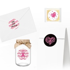 Decorative Sticker Breasts Cancer Awareness Labels Ribbon Sticker for Party