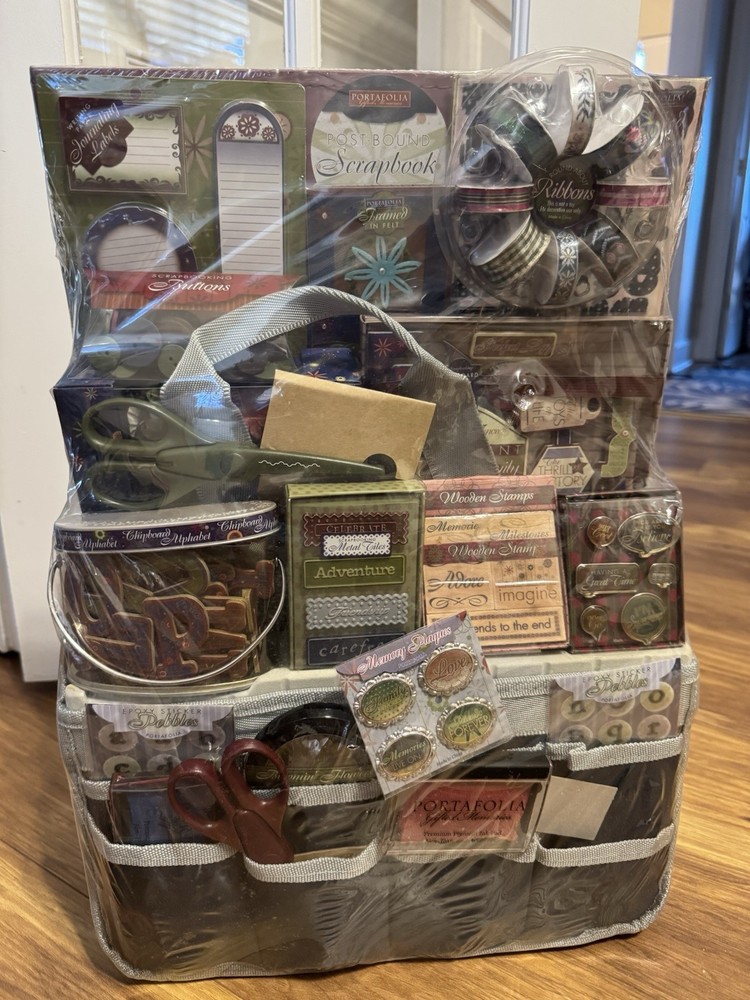 Portafolia Ultimate Scrapbook Organizer Gift Set w/Tote Scrapbook 300+ Items NEW