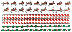 Christmas Kids Holly Candy Cane Reindeer Red Green MAMBI 12″ Border Stickers