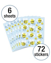 NWT Bees Shape Stickers. 72 Stickers
