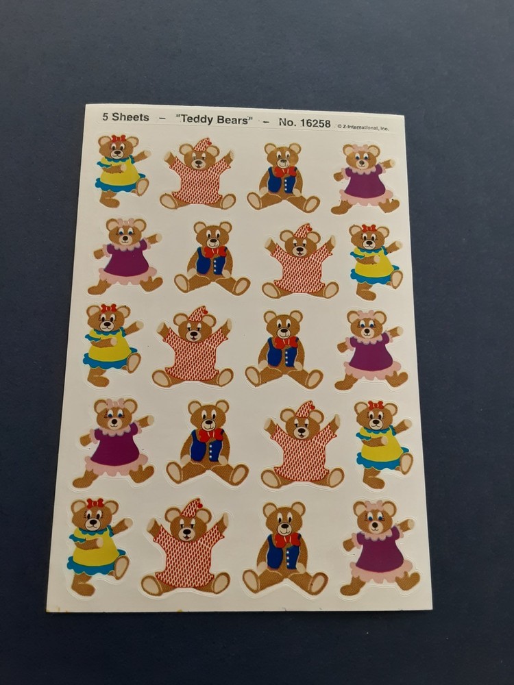 vintage Z International teddy bears sticker sheet *1 sheet*