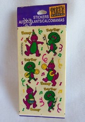 Vintage Hallmark Barney Baby Bop Stickers 90s 4 sheets New Old Stock Party