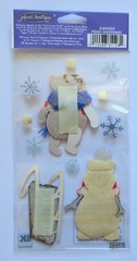 Winnie The Pooh Snowman & Sled Disney Scrapbooking Stickers
