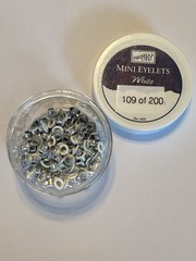 Stampin Up 109 pc WHITE Mini Eyelets 1/8 inch 3mm Hole Embellishment 2002