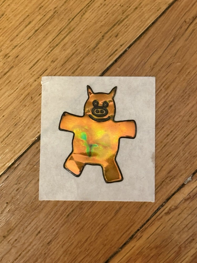 Super Rare Vintage Touch Me Oilies Oily Sticker 80s/90s Pig Animal Unique
