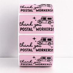 thank You Postal Workers rectangle labels | thermal sticker labels packaging