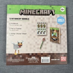 Minecraft Survival Mode Stationery Bundle: Notebook, Pen, And Sticker Sheet
