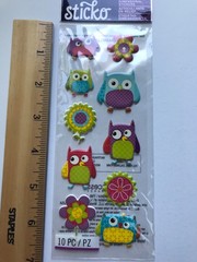 EK Success Sticko Lot Girlie Girl Scrapbook Stickers Unicorns Narwhals Bling Owl