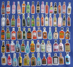 #44 NEW Lot-68 2″ Stickers Embellishments Party Wine Liquor Cardmaking Scrapbook