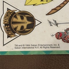 Vintage 1994 Mello Smello Mighty Morphin Power Rangers Stickers Mint New 1 Sheet