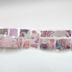 Vintage Style Pink Ocean Coral Collage Sticker Roll Junk Journal Scrapbooking