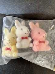 Lee Wards Flocked Crafting Bunnies Miniature Vintage 2 Packs NOS