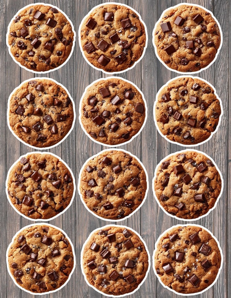 Chocolate Chunk Cookie Vinyl Stickers Set Scrapbooking Laptop WaterBottle
