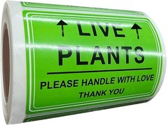 Green Live Plants Stickers for Shipping 2×3 inch Please Handle with Love Stic…