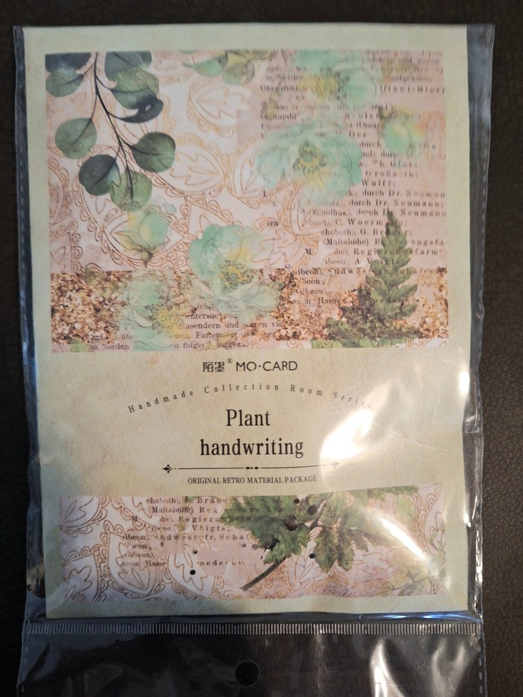 Retro Material Pack 100 Pc Scrapbooking JJ Craft Kit Supplies Plant Handwriting