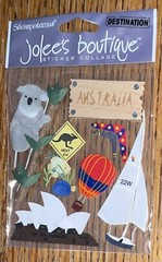 RARE Jolees Australia Koala Bear Eucalyptus Boomerang Sydney Sailing 3D Stickers