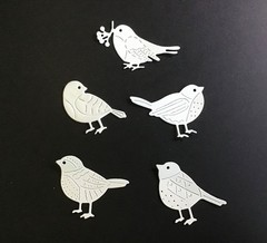 BIRDS Set of 5 Birds Die Cut Embellishments 2Ea 10pcs Scrapbooks Cards Crafts