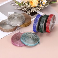 0.35 Inch Self Adhesive Rhinestone Strips 3 Yard for Crafts,Dark Green