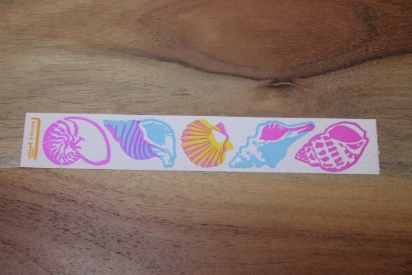Vintage 1982 Cardesign TOOTS Sticker Strip Shells MUS #155 Seashells Conch tulip