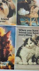 Vintage Stickers By Paula Dogs And Cats Friendship Lot 2 Sheets(1 W/Damage)