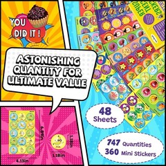 Smelly Stickers Scratch and Sniff for Kids, Scented Stickers 48 Sheets 746 PC…