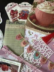 70 Pc Vintage Strawberry Junk Journal Kit Ephemera Recipe Tags Papers CottageCor