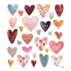 Stickers Sticker King Heartfelt Hearts with Hearts Flowers Gold Details Love