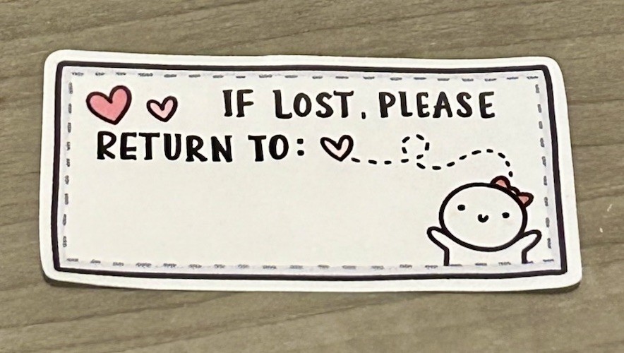 NEW Once More With Love ❤️ “If Lost, Please Return To:” Die-cut OMWL