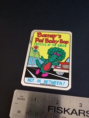 Vintage Stickers Barney Dinosaur Foil Mylar Vending Machine Sticker Reflective