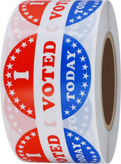 I Voted Today with Red, White, and Blue Circle Stickers 1.5 Inch round 500 Label
