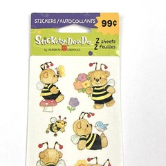 Stickety-Doo-Da Stickers American Greetings Bumblebee Bears Bee 2 Sheet NEW