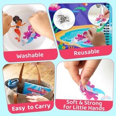 Reusable Mermaid Dress Up Sticker Book. 75 Jelly Stickers. Travel Toy 1-5.