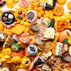 Slime Charms Food Cute Set – Mixed Lot Assorted Resin 10mm-25mm, A 100