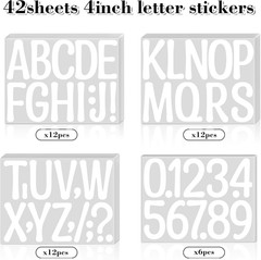 534 PCS 42 Sheets Letter Stickers Large Alphabet Number Sticker 4 Inch Poster Bo