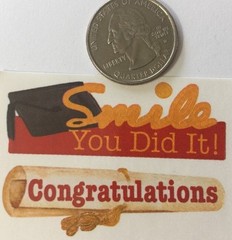 SMILEY FACE GRAD Stickers(5pc)Frances Meyer•Educational Degree•Cap •Congrats•