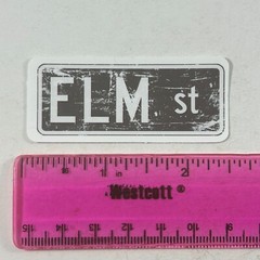 Sticker Rustic Elm Street Road Sign Nightmare on Elm St Halloween Movie