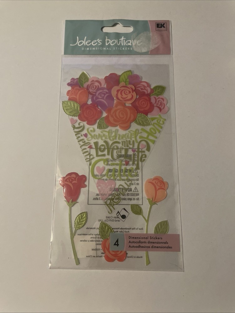 RARE Jolee’s Boutique 3-D BOUQUET OF LOVE Valentine Theme 67742 Fast FREE Ship!