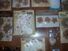 NW 16pks FLORAL CANVAS BURLAP FLORAL STICKERS SHADOW BOX SCRAP BOOK CRAFT OTHER