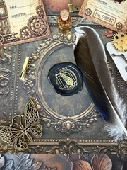 100+ Pc Steampunk Junk Journal Kit Ephemera Bundle Airship Gears Tags Vintage