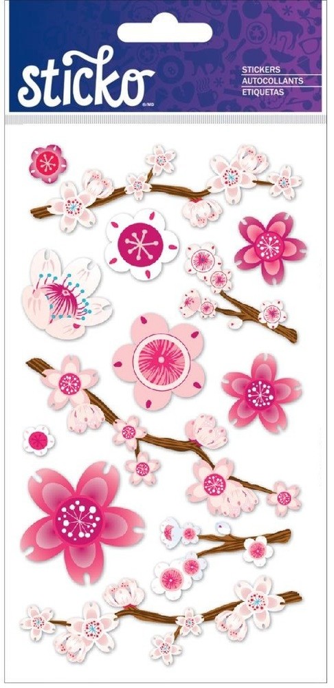 Cherry Blossom, 3D flower scrapbook stickers – Sticko VEL01